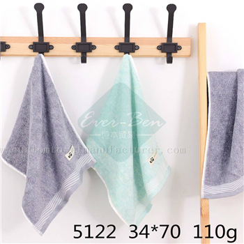 China Custom Label embroidered towels Supplier Bulk Wholesale Grey Green Square Bamboo Plain Sweat Towels Exporter